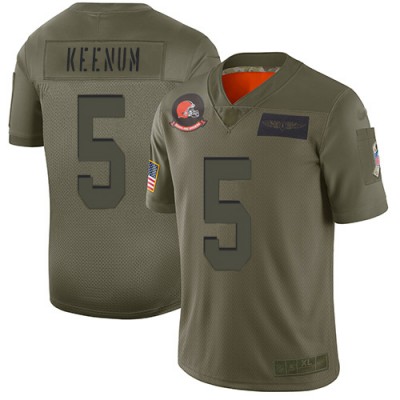 Nike Cleveland Browns #5 Case Keenum Camo Men's Stitched NFL Limited 2019 Salute To Service Jersey